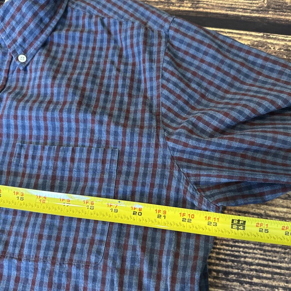 Brooks Brothers Mens Button Down Shirt Long Sleeve Checkered Blue Red Large - Picture 4 of 9